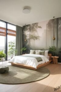 Transform your bedroom into a serene woodland…