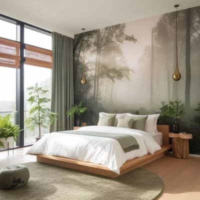 Transform your bedroom into a serene woodland…