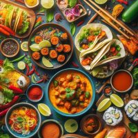 🌏 From bold spices to fresh herbs, this flat lay…